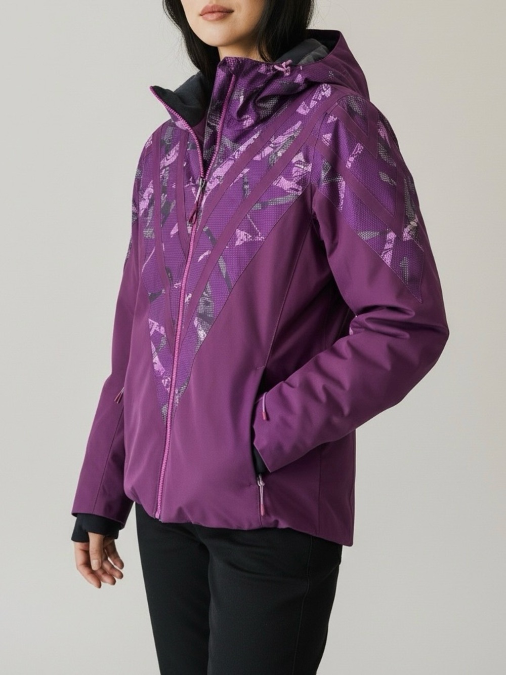 Obermeyer Women’s Tine Purple Hooded Ski Snowboard Winter Jacket Size 4